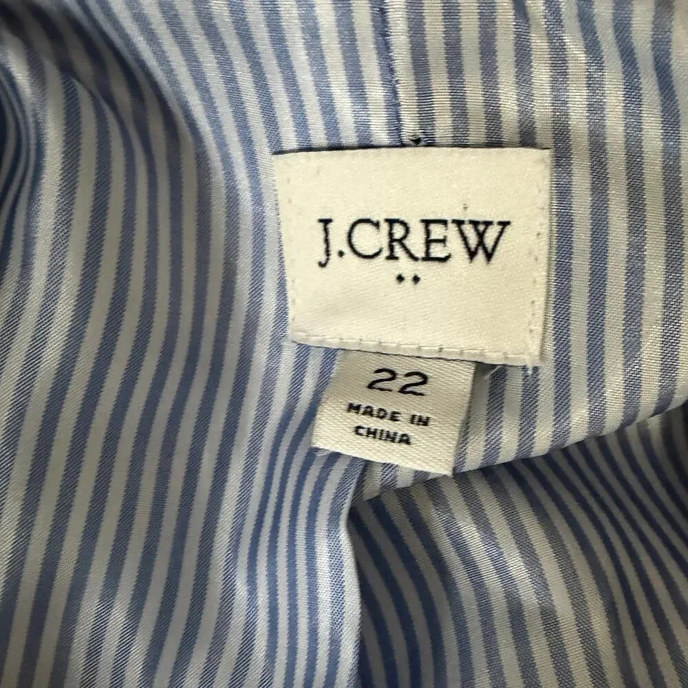 J.CREW NWOT Herringbone Wool Blend Schoolboy Blazer in Light Khaki Size 22